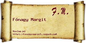 Fónagy Margit névjegykártya