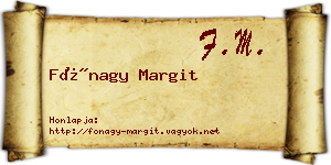 Fónagy Margit névjegykártya