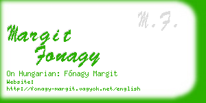 margit fonagy business card